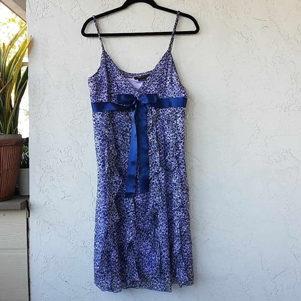 NWOT BCBGMaxAzria Purple Silk Formal Dress w/ Bow